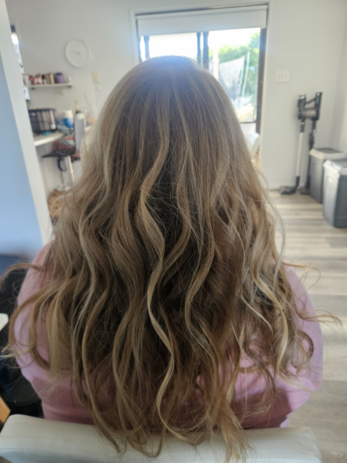 Hair extension before and after result